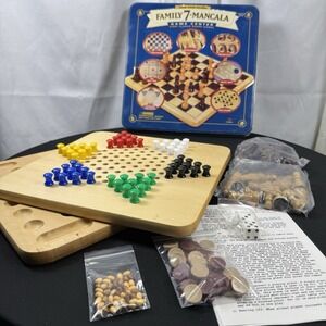 Family 7+Mancala Board Game Center by Cardinal Wooden Boards
